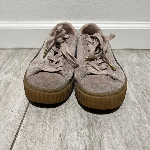 Puma Suede Platform Creeper Shoes Womens Size 8.5 Pink Gum Sneakers 361005 04 - Picture 2 of 8